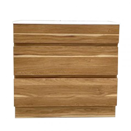 ML 900mm Plywood Oak Floor Standing Vanity With Ceramic Basin